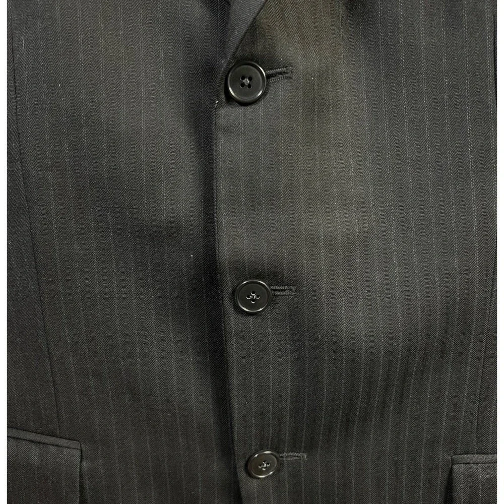 Joseph Abboud Wool Pinstripe Blazer 40S Black 3 Button Made USA Union Von Maur